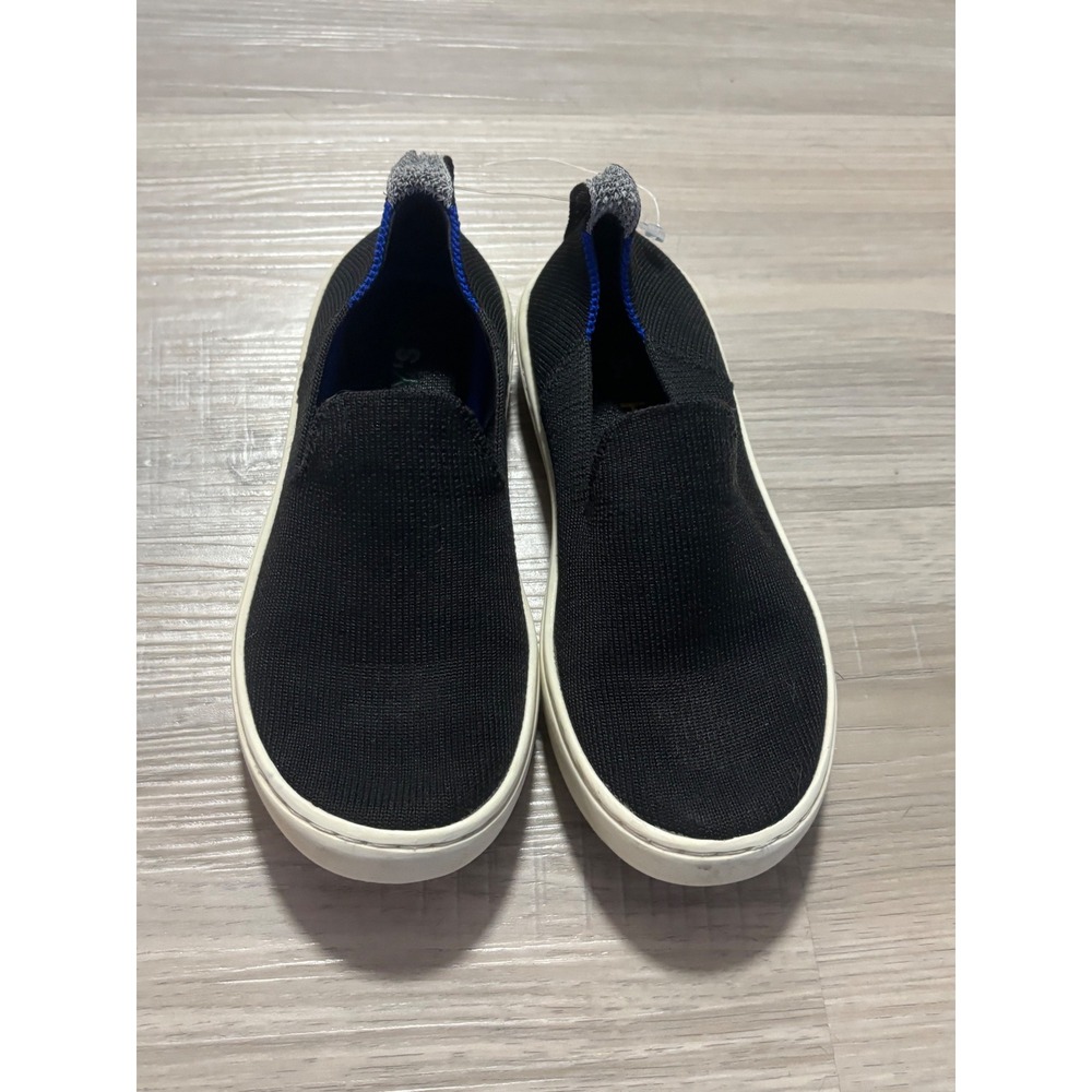 Rothy's Kids Slip On Sneakers Black‎ Knit Rainbow Logo Size 13